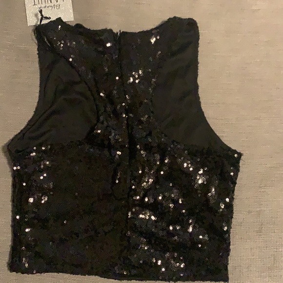Sequin black crop top - Picture 3 of 5